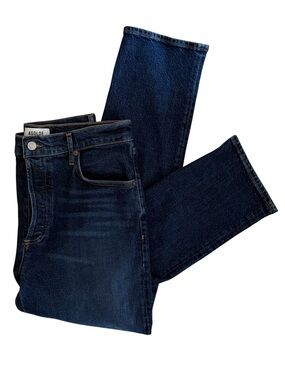 Agolde Riley Long blue denim straight leg jeans size 29 Style A9090B-1255